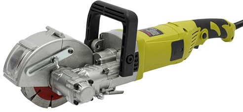 HaoYunNe Wall Grooving Machine with Water Pump and Pipe Concrete Saw Cutter Wall Groove Slotting Machine for Floor Brick Marble Rebar, 4000W, 6500RPM, with Toolbox