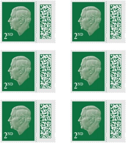 6 x 2nd Class Stamps UK Self Adhesive QR barcoded Domestic Standard Posatge Stamps 2nd Class Stamp (Pack of 6)