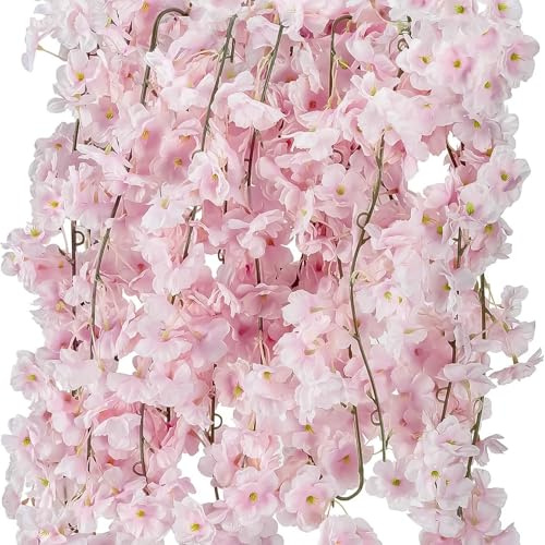 Xinlie 3 Piezas 180cm Guirnalda Flores Artificiales Cerezo Decoración - Guirnaldas Falsas Enredaderas para Bodas, Jardín, Balcón - Uso Exterior/Interior