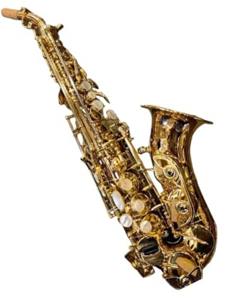Professionell Saxofon Böjt Rör Altsaxofon B tangent Lack Guld