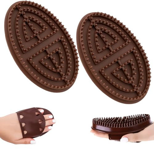 Massage Brush for Belly, 2 PCS Body Brush with Soft Bristles, Relieve Muscle Fatigue for Home Relaxation and Post-Workout Recovery,with Body Relaxation Neck Back Waist Shoulders Legs & Feet