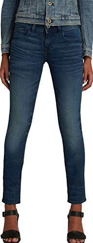 G-STAR Damen Lynn Mid Waist Skinny Jeans, Blau (medium Aged 60885-6550-071), 34W / 32L