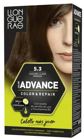 Llongueras Color Advance Tinte Pelo Mujer Coloración Permanente Color Intenso Hasta 5 semanas - Tono 5.3 Castaño Claro Dorado