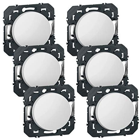LEGRAND | Multipack Dooxie 6 Interrupteurs Va-Et-Vient, Blanc Composable, Montage Encastré, Matériau Thermoplastique, Finition Brillante