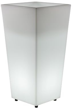 MELISA-Pot lumineux LED d'extérieur RGB solaire rechargeable H58cm Blanc New Garden