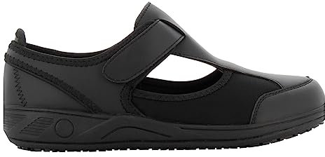 SAFETY JOGGER Arbeitsschuhe Damen Oxypas 38 EU Schwarz - Camille - Leichter, Bequemer Sicherheitsschuh mit Klettverschluss, ideal für Pflege, Küche oder Innenbereich, rutschfest