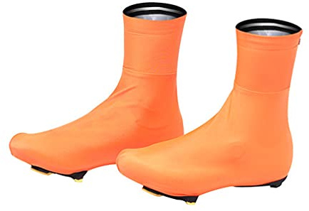 Copriscarpe da Bicicletta per Uomo Donna, MTB Road Silicone Copriscarpe con Lucchetto per Ciclismo Ultra Wear Senza Cerniera Impermeabile Antivento, per Bici da Strada,Arancia,XL