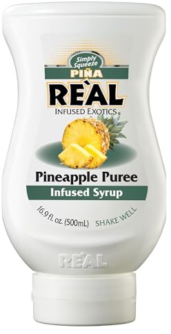 Re’al Syrup | Pineapple Puree Infused Fruit Syrup | Made with Real Pineapple | 500ml |Natural Ingredients| Cocktails, Baking, Smoothies, Mixing Drinks, Desserts, Cooking
