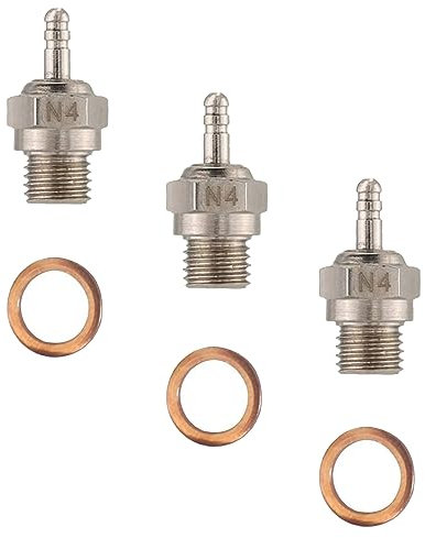 YijiaLink 3-PACK Hot Spark Glow Plug N4 No.4 70117 Compatible with Kyosho HSP HPI Redcat 1/8 1/10 RC Nitro Engines Car Truck Buggy (N4 No.4)