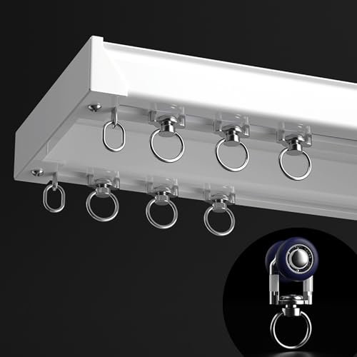 Doppelte Deckenhalterung Schiebegardine Schienensystem Weiß 4,2 m Ideal für Vorhänge Vorhänge und Raumteiler