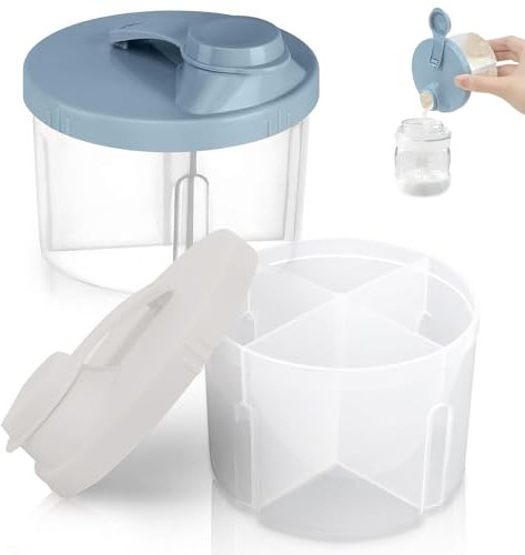 Milchpulver Portionierer,2 Stück Tragbarer Milchpulver Aufbewahrungsbox,Tragbarer Milchpulver Behälter,Baby Milchpulver Container,Milch Pulver Spender,Milchpulver Box Drehbarer,Baby-Milchpulverspender