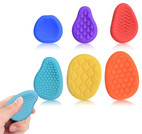 RoseFlower Fidget Toys Adults & Kids - Lot de 6 Pierres Anti-Stress pour Soulager l'Anxiété - Jouets Anti-Stress pour Produits Sensoriels Autisme, Gadgets pour Adultes et Enfants