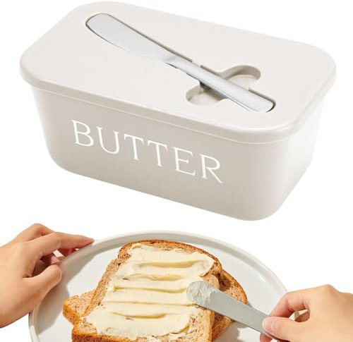 Contenitore per Burro da Banco - Butter Keeper,Conserva Formaggi Ermetica con Coltello per Cucina Campeggio Ristorante Frigorifero