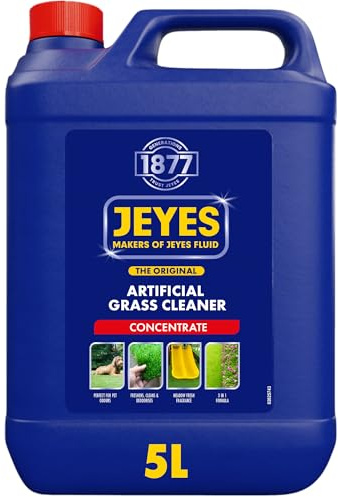 Jeyes Artificial Grass Cleaner 5L – Pet Friendly Artificial Grass Cleaner for Dogs – Concentrated 3-in-1 Formula Cleans, Freshens & Deodorises (Makes 55 Litres) – Meadow Fresh Scent – Child & Pet Safe