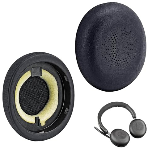 Ersatz Ohrpolster Für Evolve2 65/Evolve2 40,On-Ear Wireless Headset Ersatz Ohrpolster,Mit Weicherem Protein-Leder,Für Elite 45h Wireless Headset Kopfhörer Ohrpolster Ersatzpolster,Schwarz