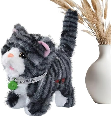 Giocattolo Musicale Per Gatti In Peluche - Gattinos Interattivo, Animale Domestico Elettronico Parlante, Bambola Per Gatti Che Cammina E Canta | Giocattolo D'imitazione Per Ragazzi, Ragazze, Bambini