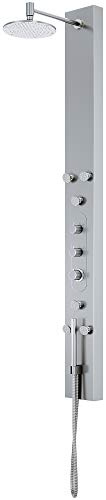 VIGO Dilana 67 H x 6 W 6-Jet Shower Panel System with Adjustable Round Head and Hand Shower Wand in Stainless Steel-VG08001