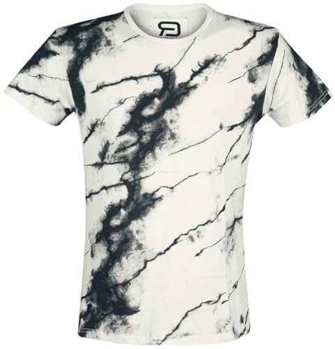 RED by EMP Hombre Camiseta Blanca y Negra con Estampado Allover L