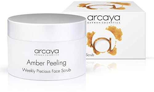 arcaya Amber Peeling | Sanftes Gesichtspeeling | Mit Bernsteinextrakt & Aprikosenkern-Granulaten | Reinigt, klärt & pflegt | 100 ml