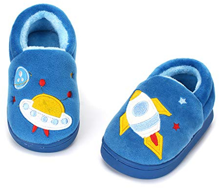 LACOFIA Pantuflas Antideslizante de Invierno para niños Zapatillas de casa de Peluche cálida para niños