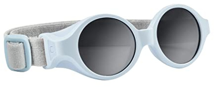 BÉABA, Lunettes de soleil pour bébé 0-9 mois, Protection 100% UV - CAT 4, Protection Latérale, Confort Optimal, Bandeau élastique ajustable, Bleu perle