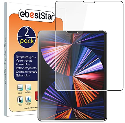 ebestStar - {2 Stück) Panzer Schutz Glas für iPad Pro 12.9 M1 2021 2020, 3D Displayschutz, 9H gehärte Glas, Abgerundete, Blasenfrei