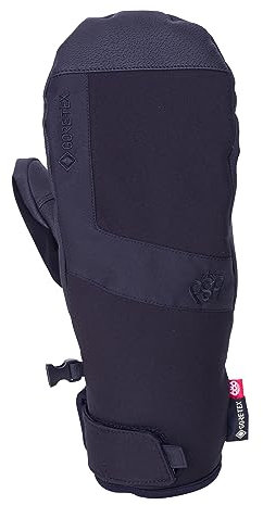 686 Herren Gore-TEX Linear Under Cuff Mitt – 3L Softshell-Gewebe Schnee- und Ski-Fäustlinge – wasser- und wetterbeständig – Schwarz, Größe S
