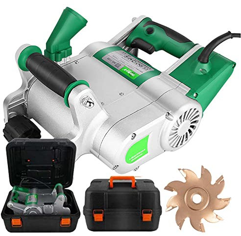 SATSAT Rozador De Pared EléCtrico, Ranuradora De Pared De 1100 W con Hoja Y Caja De 35 Mm/25 Mm, 1600 RPM, Profundidad De Ranura Ajustable (20-30 Mm), DiseñO Colgante,B-25mm