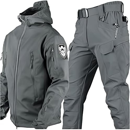 VBVARV Uniformes Tácticos Hombres, Conjuntos Traje Combate Militar Impermeable Ejército, Chaqueta Softshell Camuflaje, Pantalones, Ropa Caza,D,L