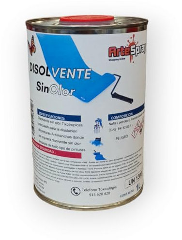 Artespray - Disolvente Sin Olor Para todo tipo de pinturas como esmaltes, pinturas antihumedad, imprimaciones (1L)