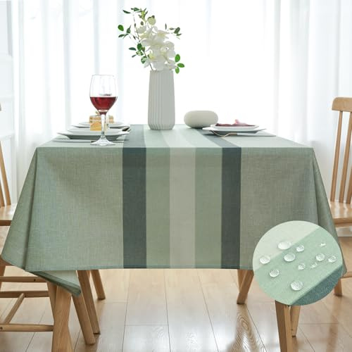 Tovaglia Moderna Quadrata Antimacchia Copritavolo Cotone Lino 140x140 Verde Elegante Tovaglie Rettangolari Table Cloth per Giardino Cucina Soggiorno Verde Chiaro Tavolo da Pranzo