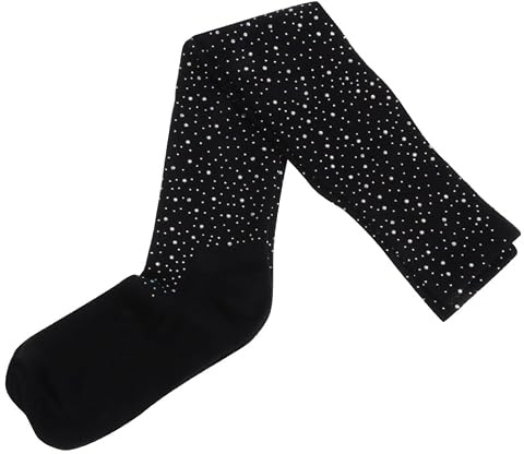LIFKOME Ladies over Knee Stockings Rhinestone Black Knee High Socks Soft Breathable for Outdoor Activities Sports Wear and Stylish Shoe Pairing