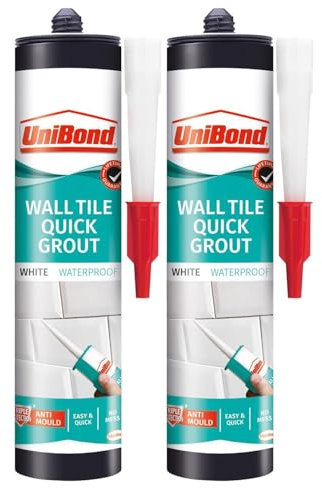 2 x Ultraforce Quick White Wall Tile Grout – 460g Cartridge – Waterproof & Mould-Resistant – Fast-Setting Grout for Kitchens & Bathrooms