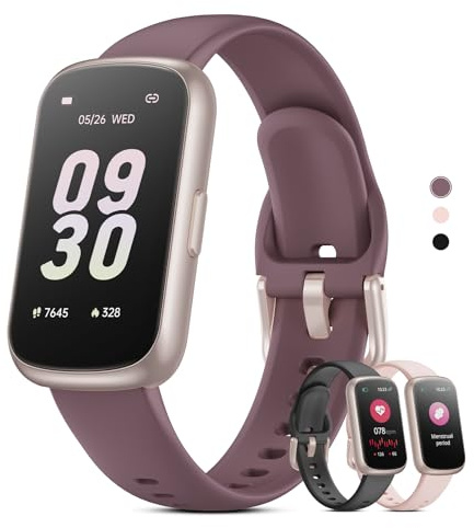 TIFOZEN Smartwatch Donna Uomo, 1,47'' Orologio Smartwatch con Cardio SpO2 Sonno, 24 Modalità Sportive Fitness Tracker Contapassi Orologio Digitale Smartband per Android iOS, Oro Rosa Opaco/Viola Fumé