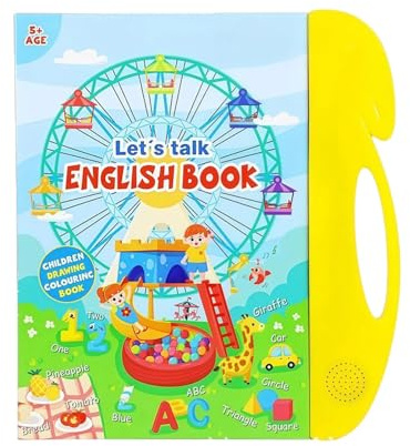 Milageto Libro sonoro con Parole in Inglese, Libro parlante per Imparare l'inglese, Giocattoli educativi per Bambini dai 3 Anni in su