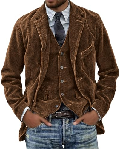 Giacca da Uomo, Stile Vintage, Casual, da Lavoro, Leggera, Sportiva, per Outfit quotidiani Lavoro