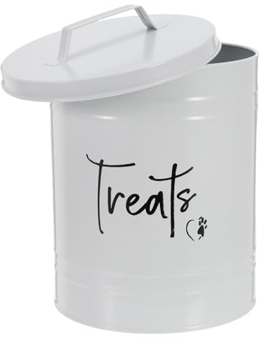ifundom Contenitore Ermetico in Metallo per Cibo Secco per Cani Scatola Salvaspazio con Apertura Larga per Snack e Dolcetti Organizer Elegante per Cucina e Casa Protezione Sicura e