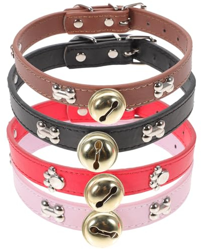 ASAKKURA 4 Collari Regolabili con Campanelli per Capre, Mucche e Cavalli – Collari Anti-smarrimento per Piccoli Animali da Fattoria, Resistenti e Confortevoli, Adatti per Pascolo