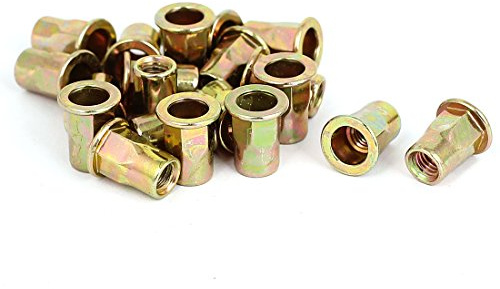 uxcell a15072400ux0414 20pcs M6x15mm Half Hex Body Flat Head Blind Rivet Nuts Nutserts Fasteners (Pack of 20)