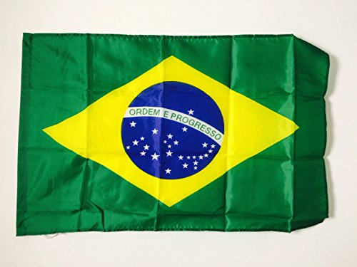 AZ FLAG - Flagge Brasilien - 90x60 cm - Brasilianische Fahne 60 x 90 Cm Scheide Für Mast - Freiner Polyester Flaggen