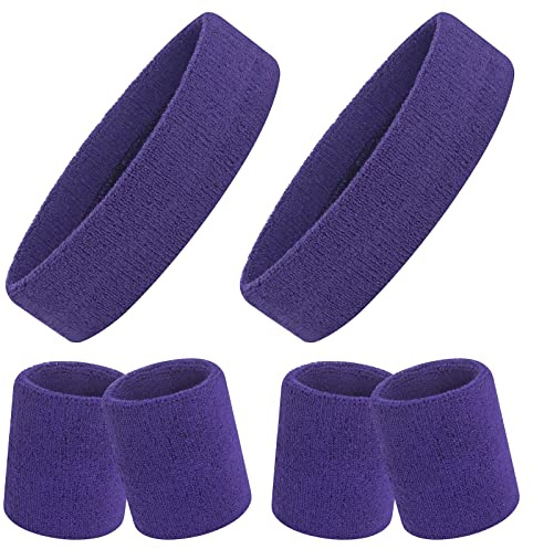 ONUPGO 6 Pieces Sweatbands Set - Headbands/Wristbands for Women Men Girls Boys for Gym Workout & Yoga, Super Comfy Sports Sweatbands, Sweat Out of Your Eyes & Wrists