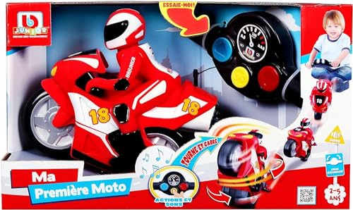 BB Junior First RC 95001R 95001R - Moto Rossa telecomandata con Manubrio per Pilota - Suoni realistici - Sviluppa creatività e immaginazione a Partire da 2 Anni - 95001R