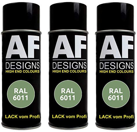 Alex Flittner Designs 3x RAL Lackspray Autolack Buntlack Spraydose RAL6011 RESEDAGRUEN stumpfmatt