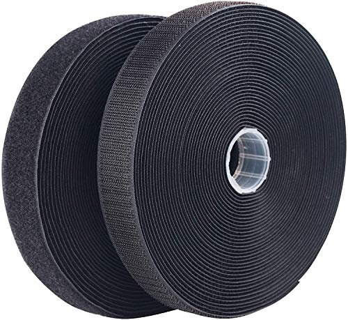 LLPT Cinta de gancho y bucle de nailon para coser 2,5 cm x 10 m cada rollo Cintas de gancho y bucle de alta resistencia para coser zapatos de bricolaje con bolsillo de cortina Ropa deportiva (negro)