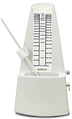 HOSEYIN Métronome mécanique classique, métronome universel pour piano, guitare, violon et autres instruments (blanc ivoire)