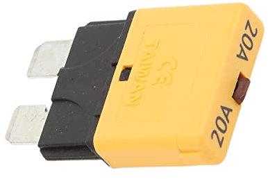 KIMISS Interruttore Automatico, Fusibile a Lama a Ripristino Manuale Giallo 20A Interruttori Automatici 28VDC per Veicoli a Bassa Tensione, Yacht e Navi