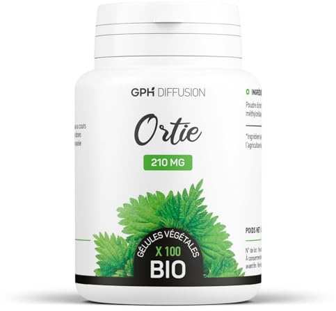 Ortie partie aérienne BIO | 630 mg/jour | Contient du silicium | Sans Additif | 100 Gélules Végétales
