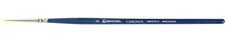 Escoda : Chronos : Syntetiskt / sobelblandning: Akryl och akvarellpensel: Kort handtag: Rund: Storlek 0