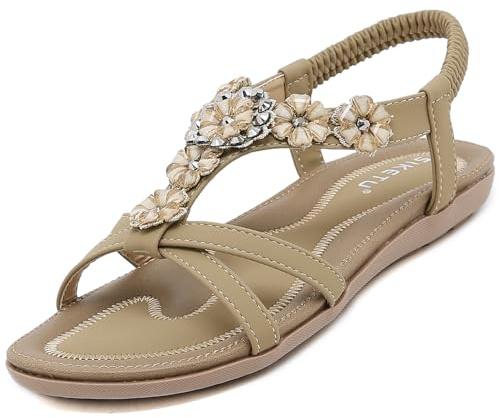 ZDQ Sandalias Mujer Verano Plana Comodas Bohemio Casual Sandalia