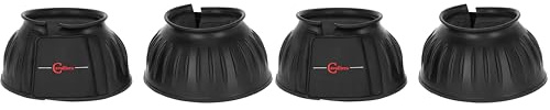 Kerbl Covalliero Cloches en Caoutchouc, Protection des Sabots, Cloches, Paire, Noir, Caoutchouc Souple, Chevaux, avec Fermeture Scratch